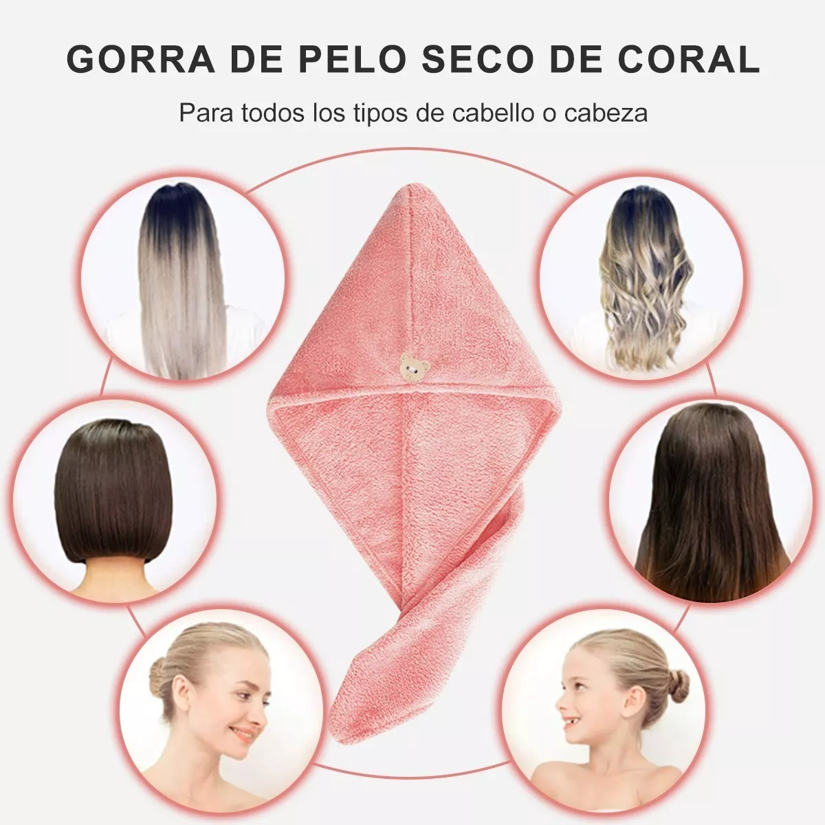 Foto 4 pulgar | Toallas de Microfibra BELUG de Rápido Secado para Cabello 3 PZAS