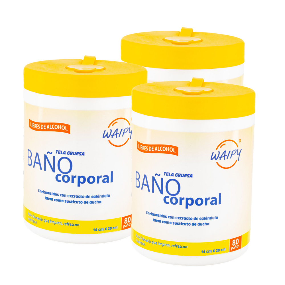 Foto 1 | 3 Pack De Paños Para Baño Corporal - 240 Toallitas Húmedas - Pack De 3 Botes Jumbos | Paños Para Enfermos -
