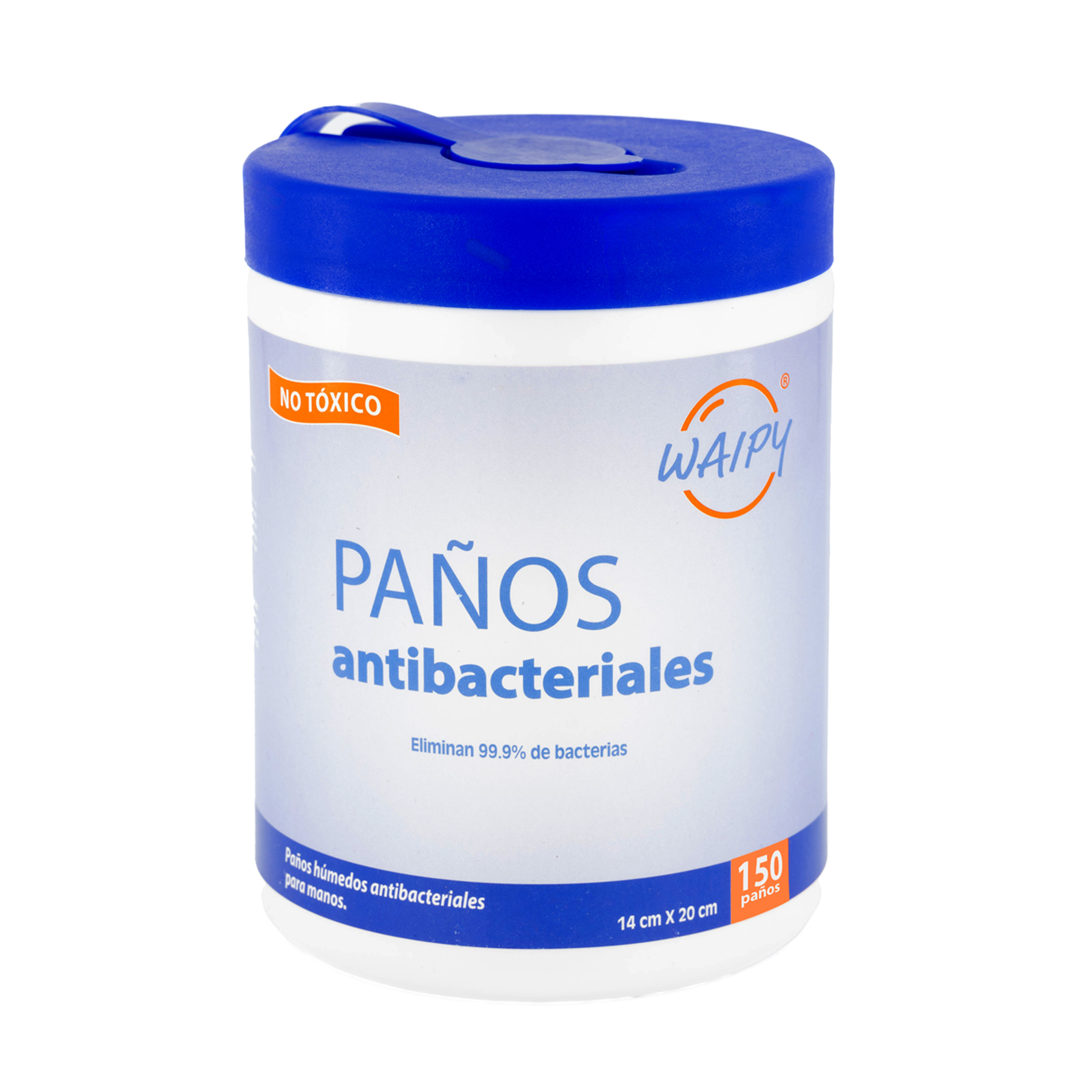 Foto 3 pulgar | Paños Desinfectantes de Superficies y para Manos Waipy 230 Toallitas Húmedas entre 2 Frascos
