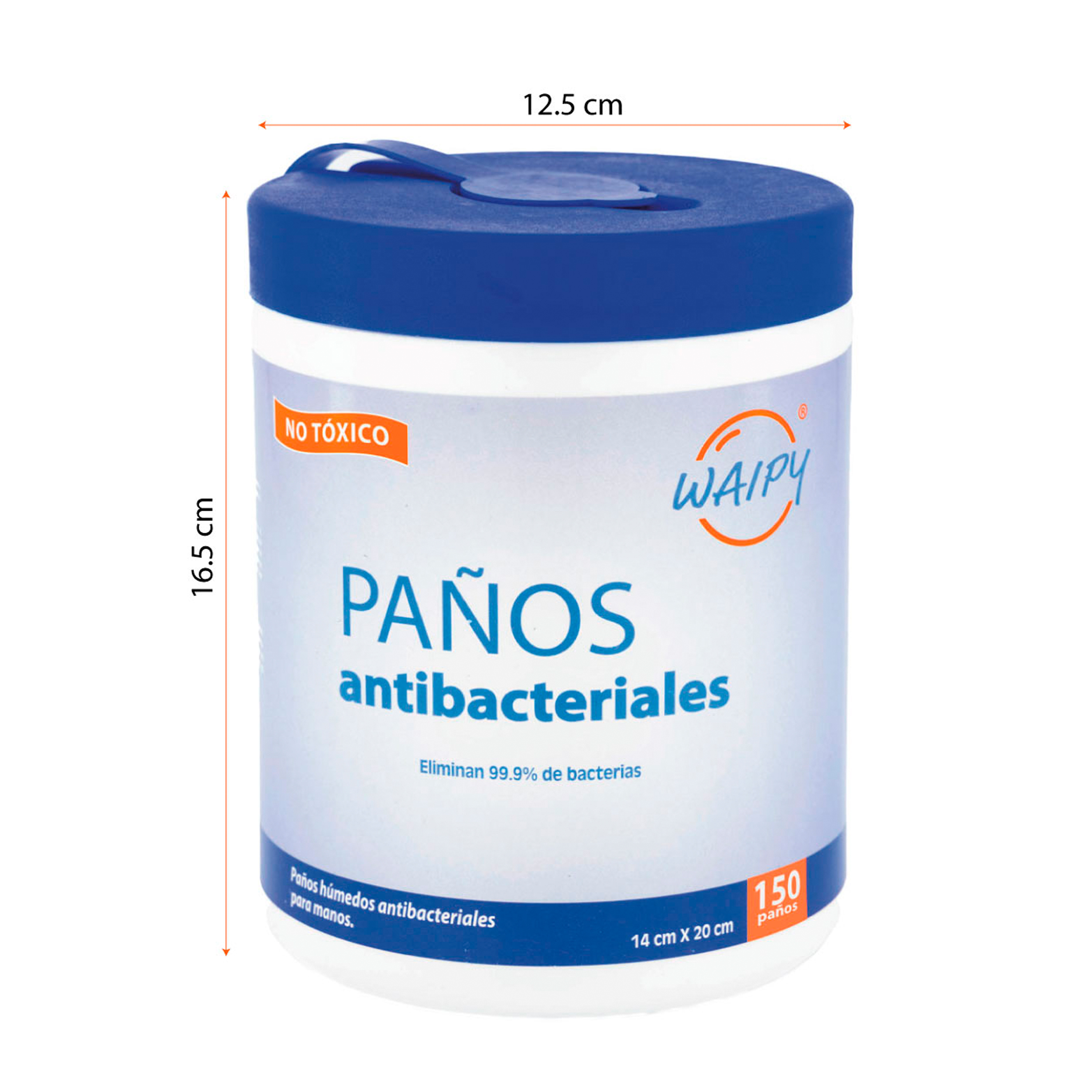 Foto 5 pulgar | Paños Desinfectantes de Superficies y para Manos Waipy 230 Toallitas Húmedas entre 2 Frascos