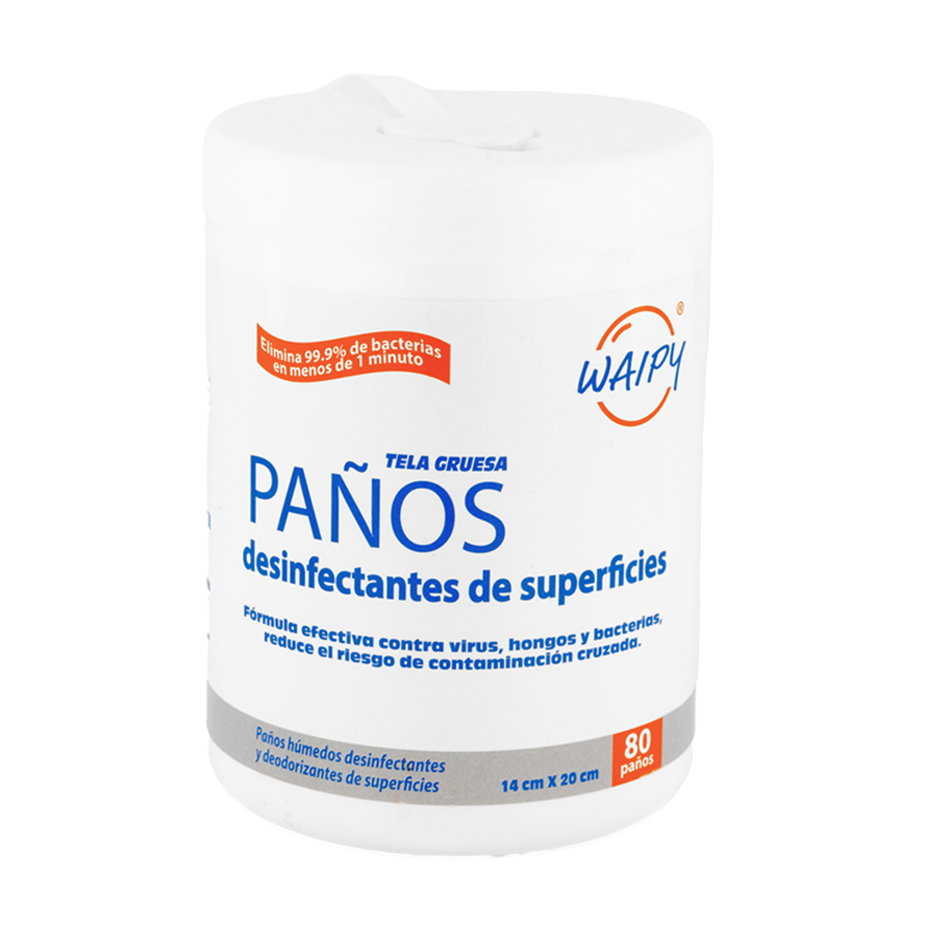 Foto 6 pulgar | Paños Desinfectantes de Superficies y para Manos Waipy 230 Toallitas Húmedas entre 2 Frascos