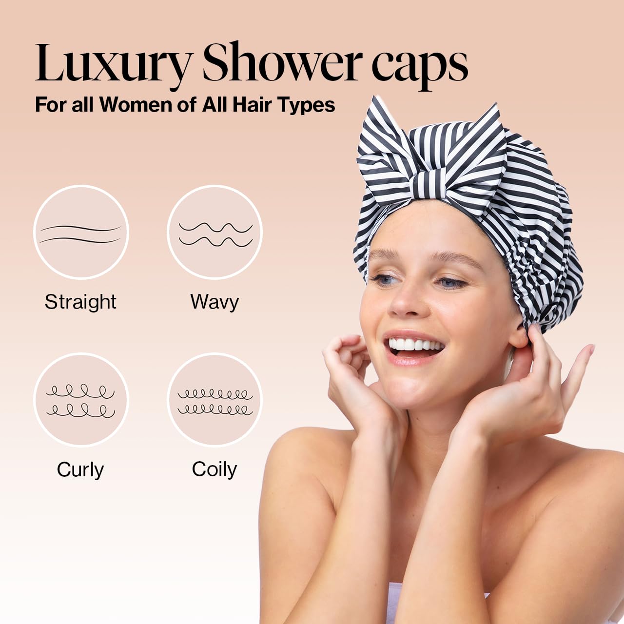 Foto 4 pulgar | Gorro De Ducha Kitsch Luxury, Impermeable Y Reutilizable Para Mujer - Venta Internacional.