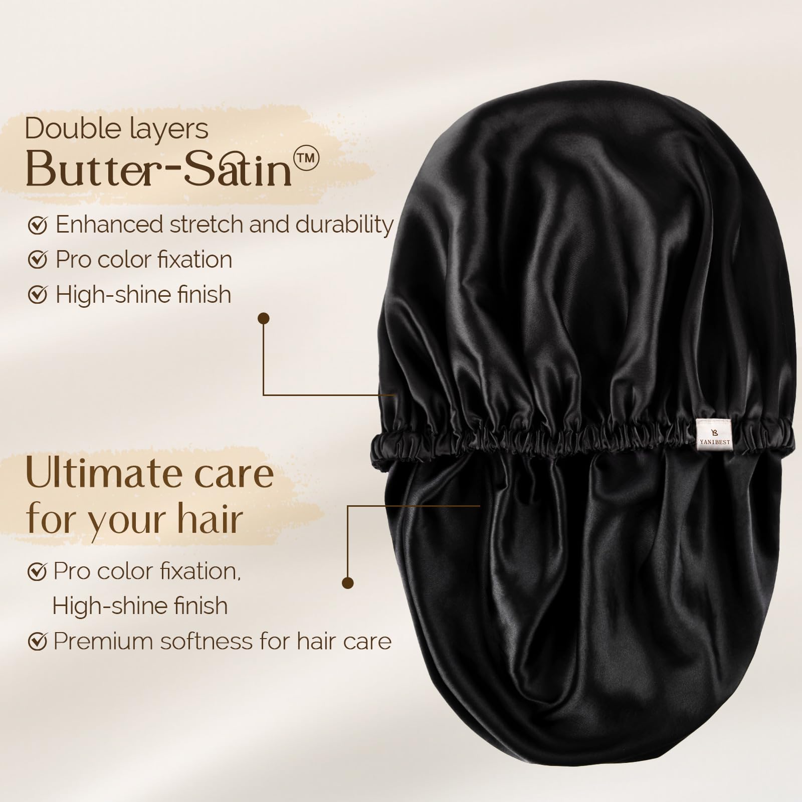 Foto 4 pulgar | Gorro De Satén Yanibest Para Dormir, Gorros De Pelo Para Mujer/hombre - Venta Internacional.