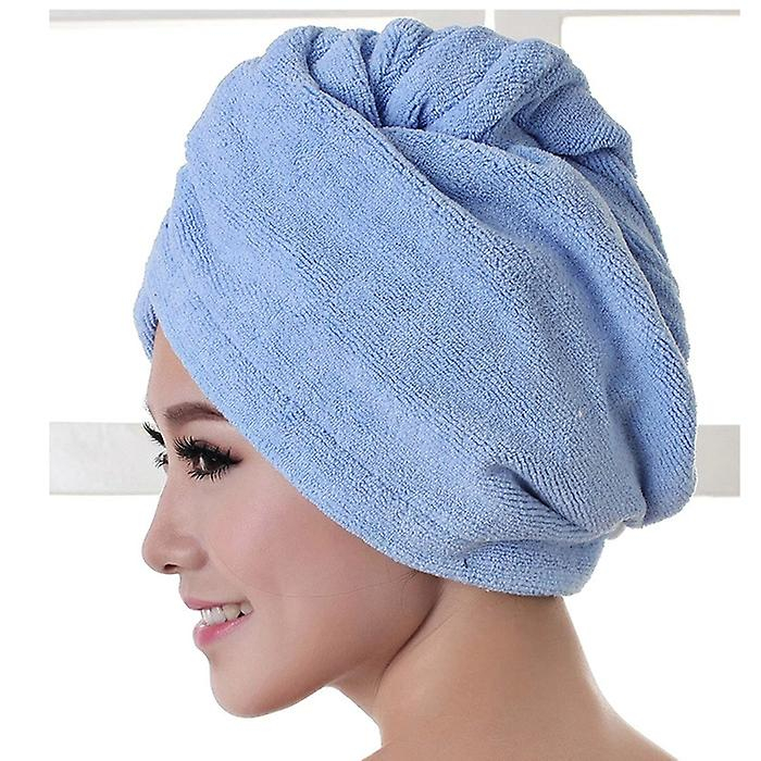 Foto 3 pulgar | Toalla De Baño De Microfibra Para Secar El Cabello  Gorra  Secado Rápido  Azul - Venta Internacional.