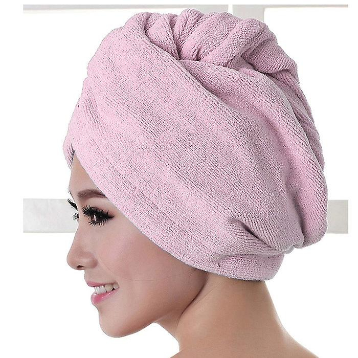 Toalla De Baño De Microfibra Para Secar El Cabello  Gorra  Secado Rápido  Rosa - Venta Internacional.