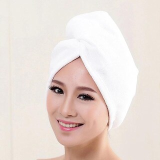 Foto 2 | Toalla De Baño De Microfibra Para Secar El Cabello Gorra Secado Rápido Color Blanco - Venta Internacional.