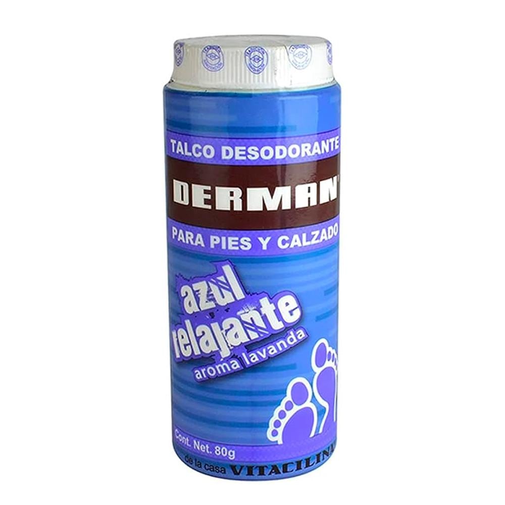 Talco Desodorante Derman Para Pies Azul 80 Gr $199