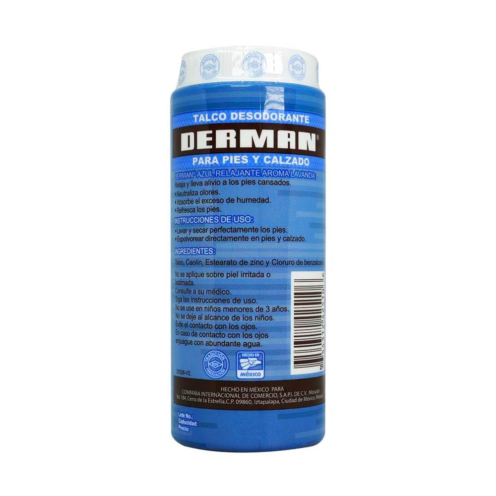 Foto 4 pulgar | Talco Desodorante Derman Para Pies Azul 80 Gr