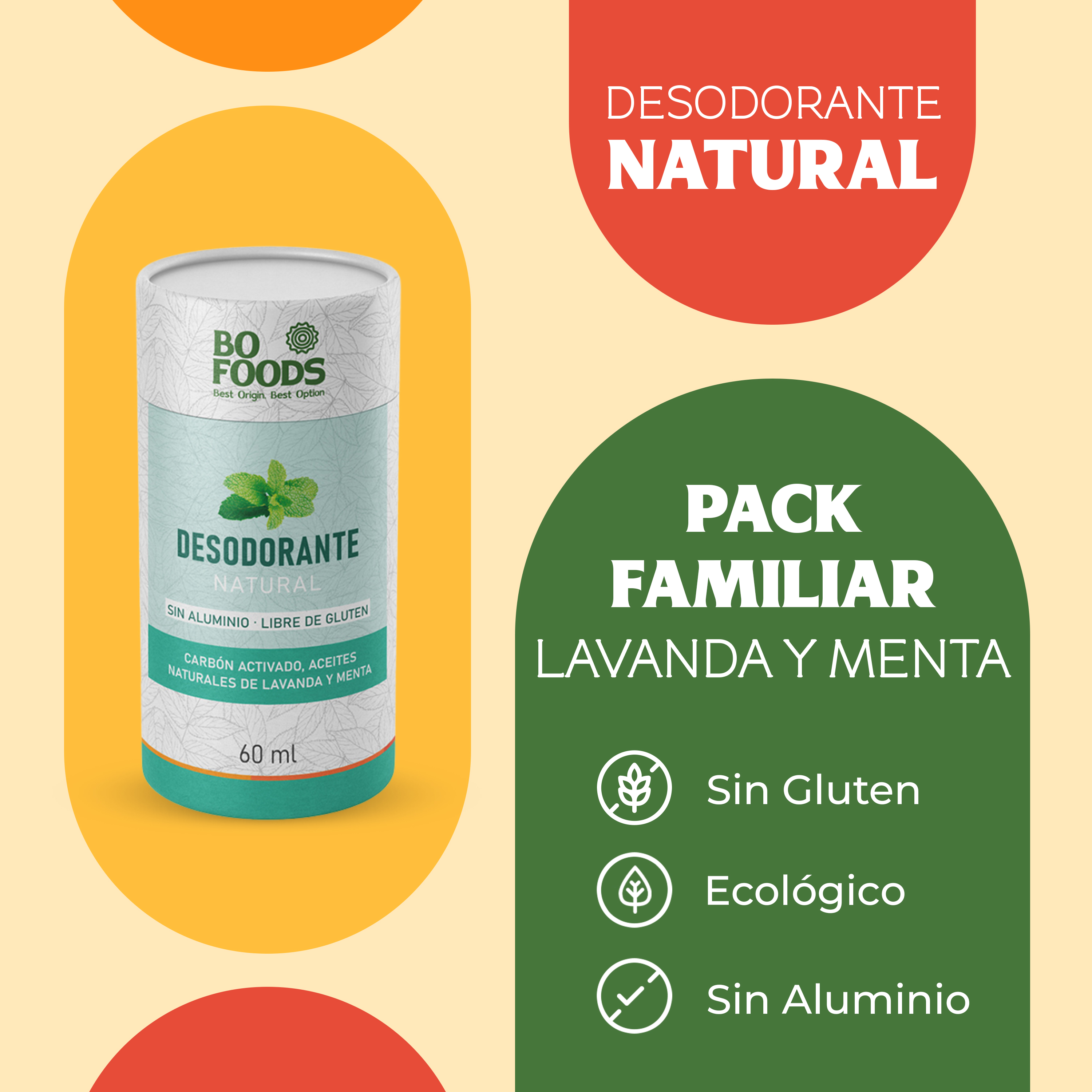 Foto 3 pulgar | Desodorante Natural Lavanda y Menta sin Aluminio Pack X3