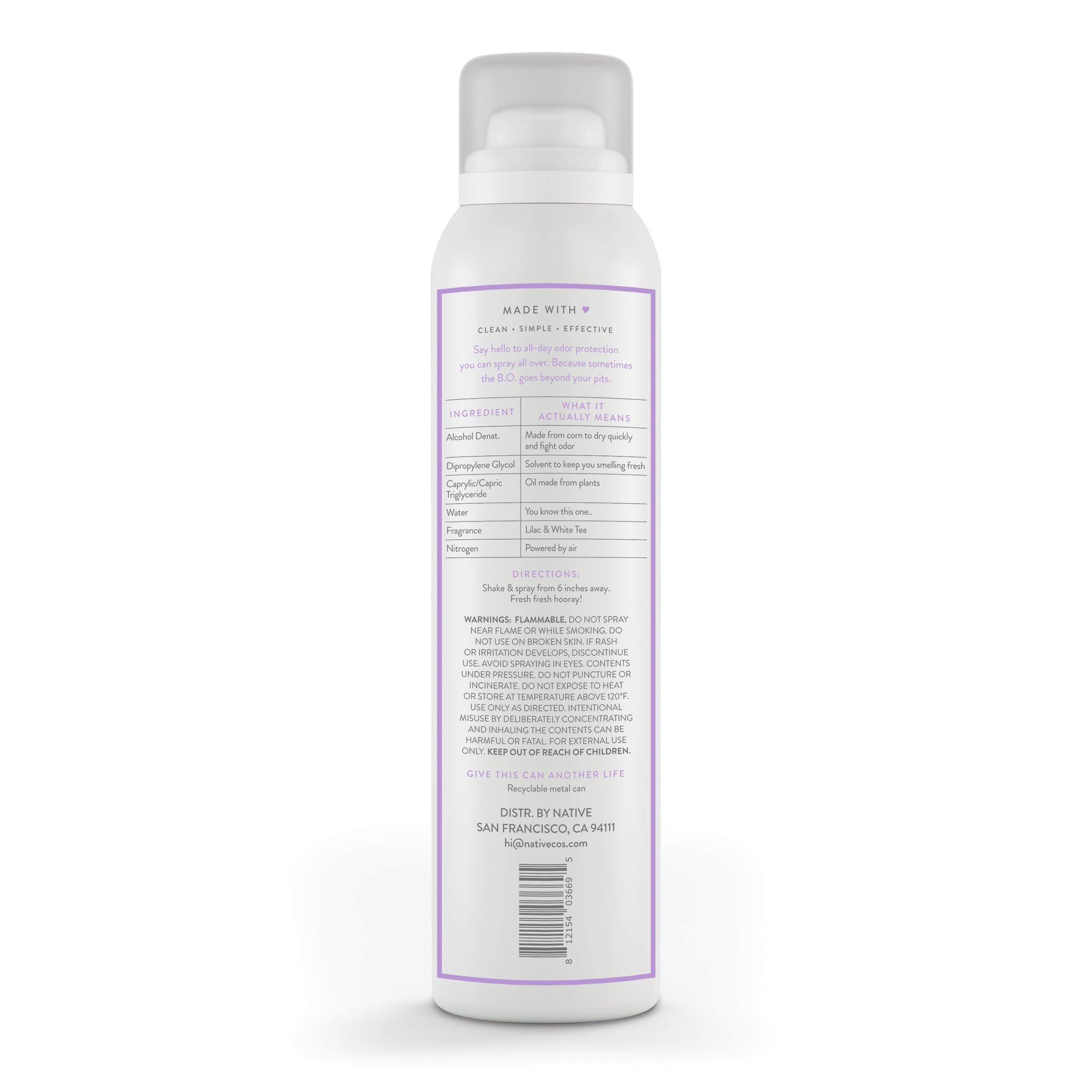 Foto 8 pulgar | Desodorante en Aerosol Native Lila y Té Blanco de 99 g Unisex-Venta Internacional