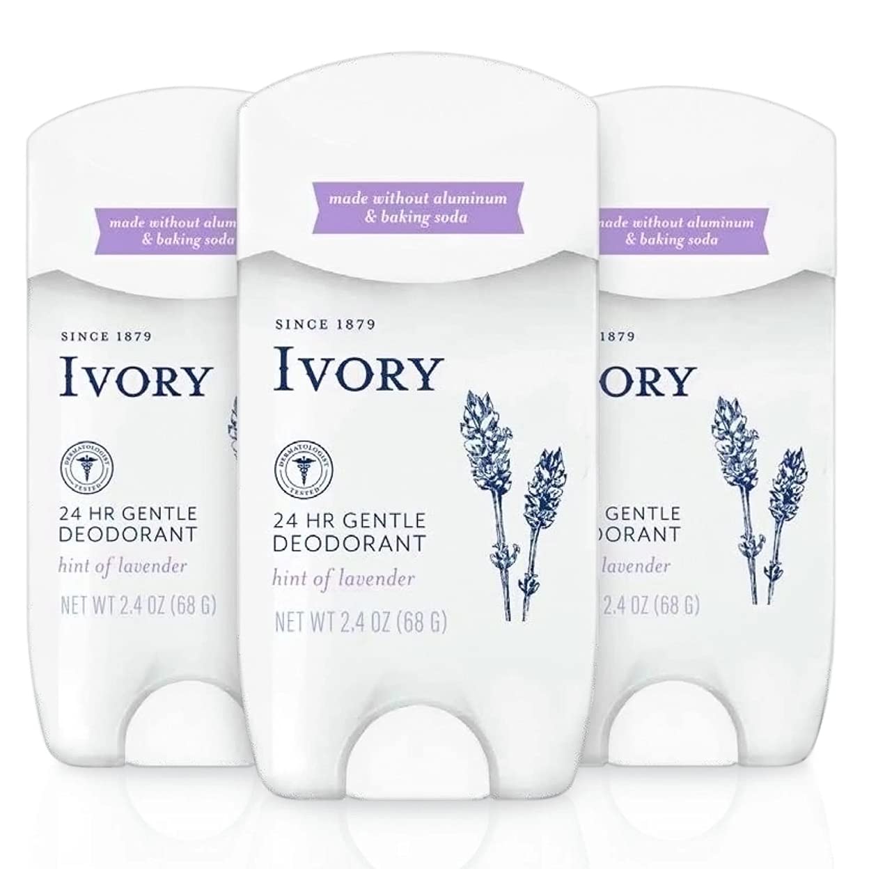 Desodorante Ivory Gentle Hint Of Lavender 70 ml 3 Piezas - Venta Internacional