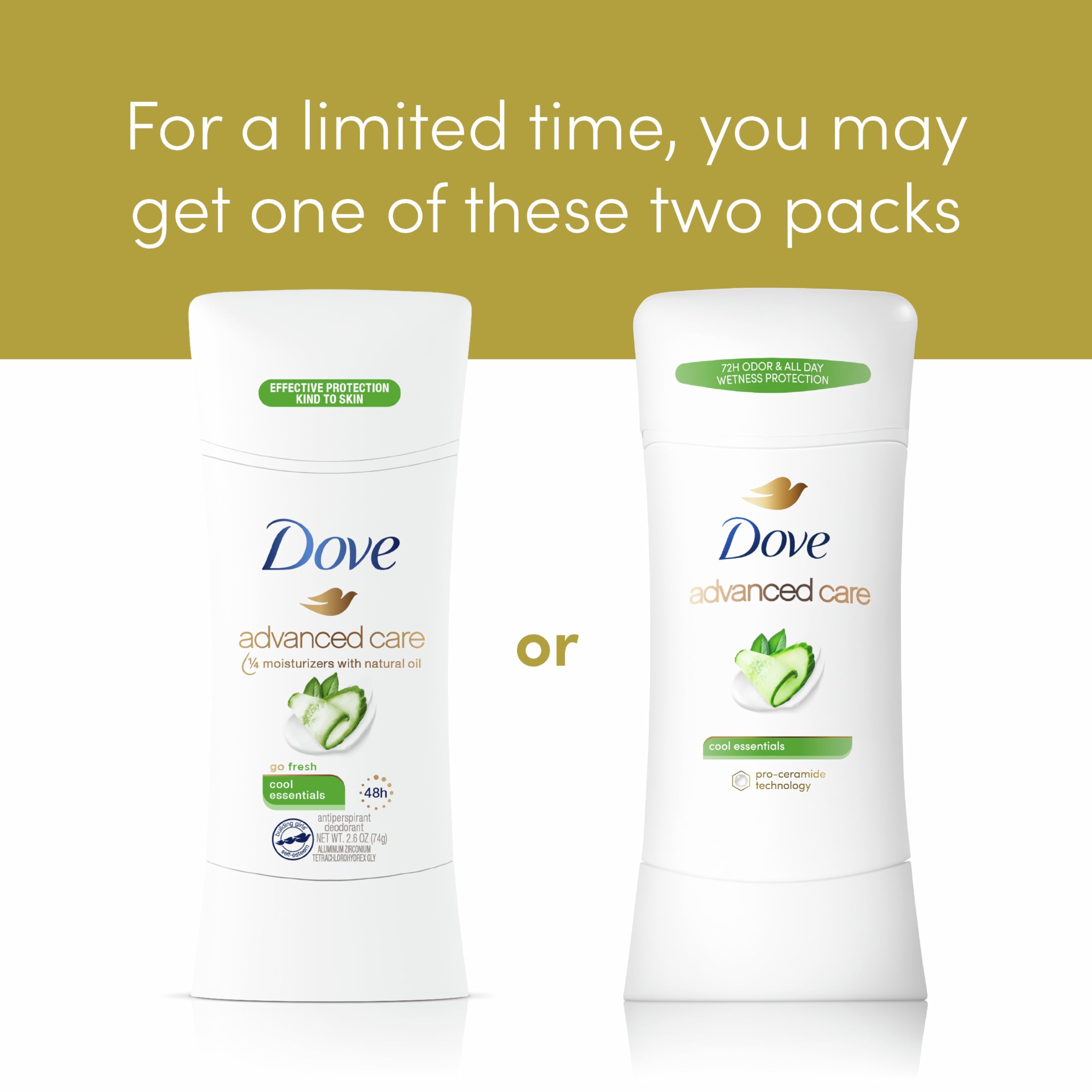 Foto 4 | Desodorante Dove Advanced Care de 4 Piezas-Venta Internacional
