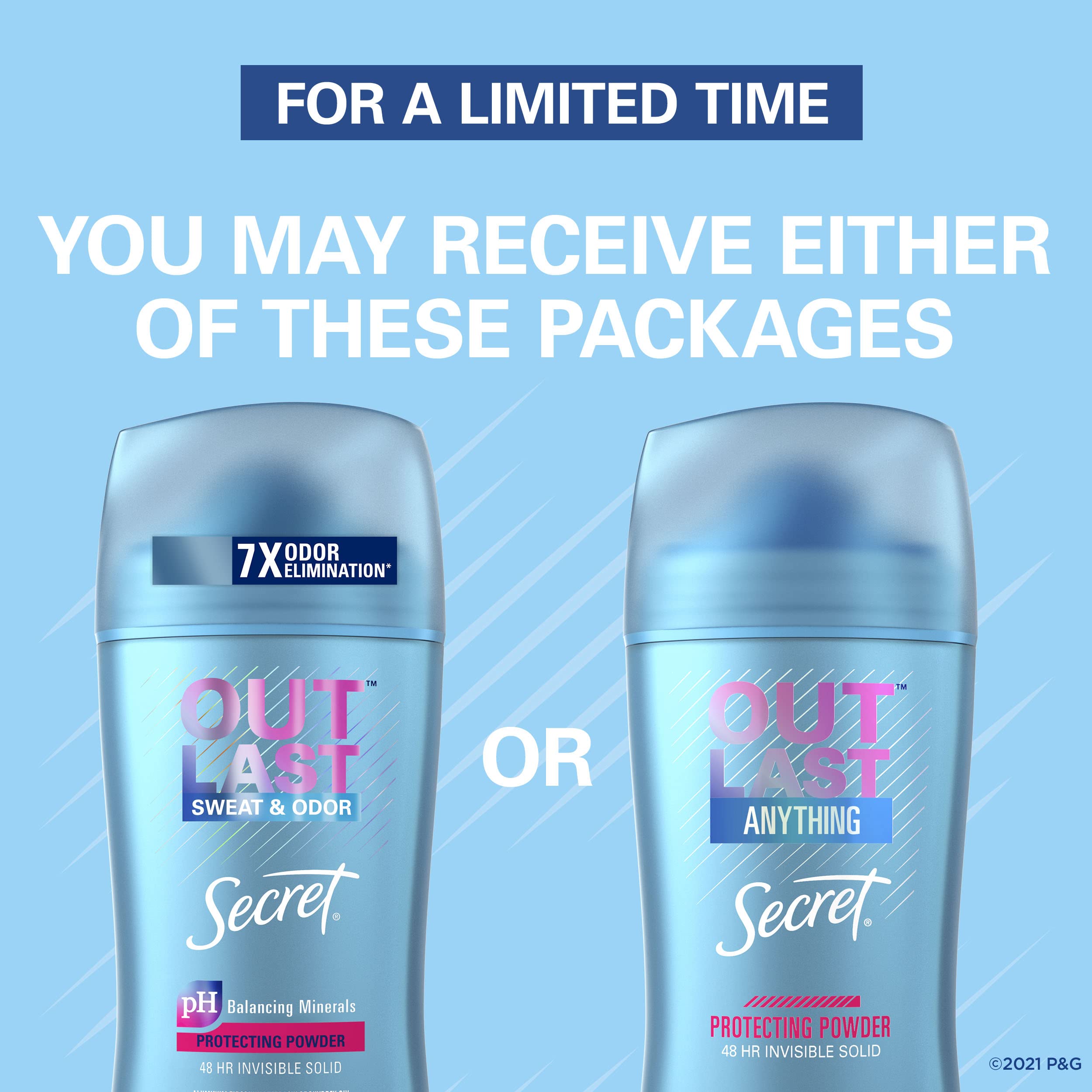 Foto 2 | Desodorante en Barra Secret Outlast Sweat & Odor de 3 Piezas-Venta Internacional
