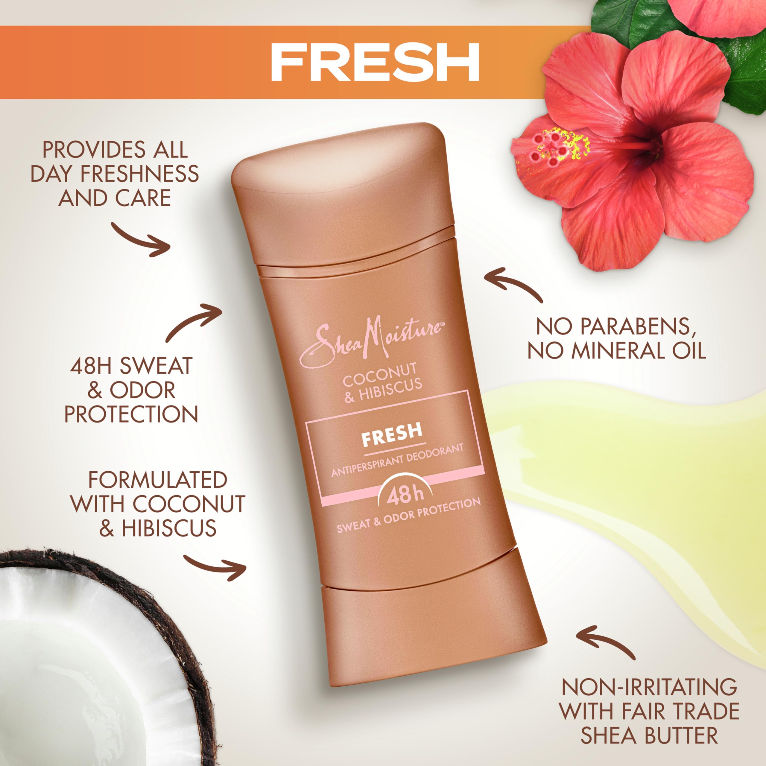 Foto 4 pulgar | Desodorante Antitranspirante en Barra Sheamoisture Fresh Coconut 2 Piezas - Venta Internacional