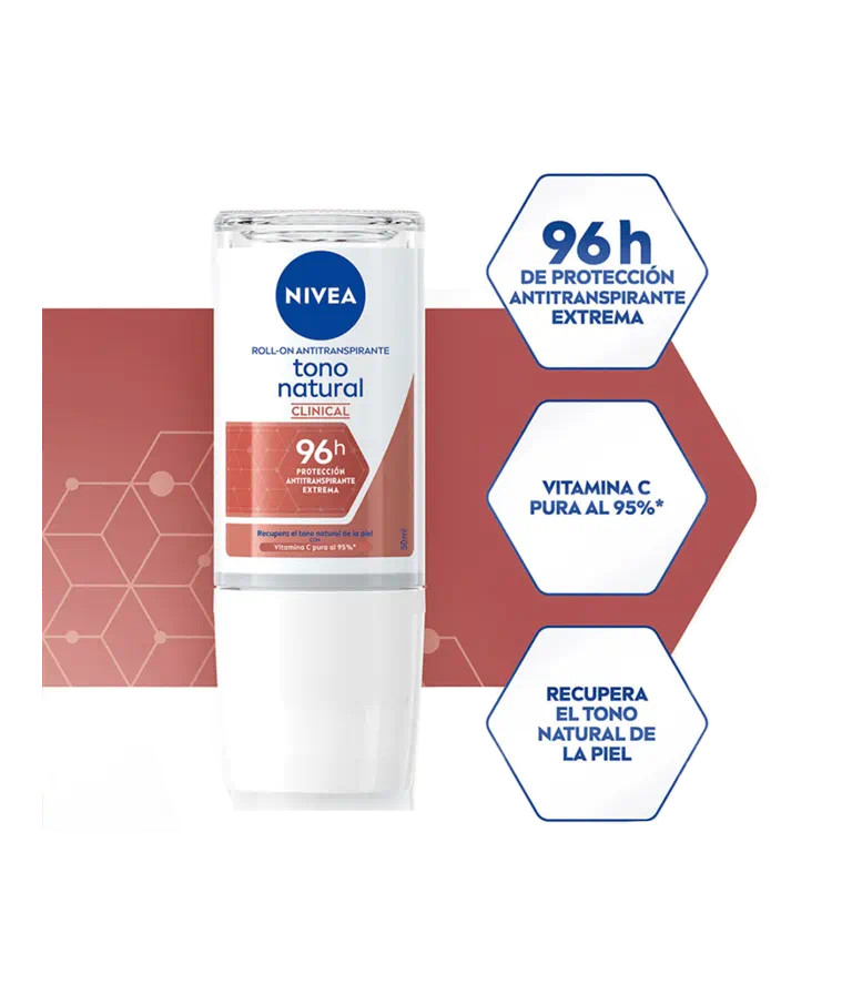 Foto 5 pulgar | Antitranspirante Nivea Clinical Roll-on + Termo De Agua Güish