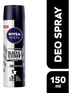 Foto 3 | Desodorante Nivea Men Black & White Invisible Power Original Antimanchas + Termo De Agua De Regalo Güish