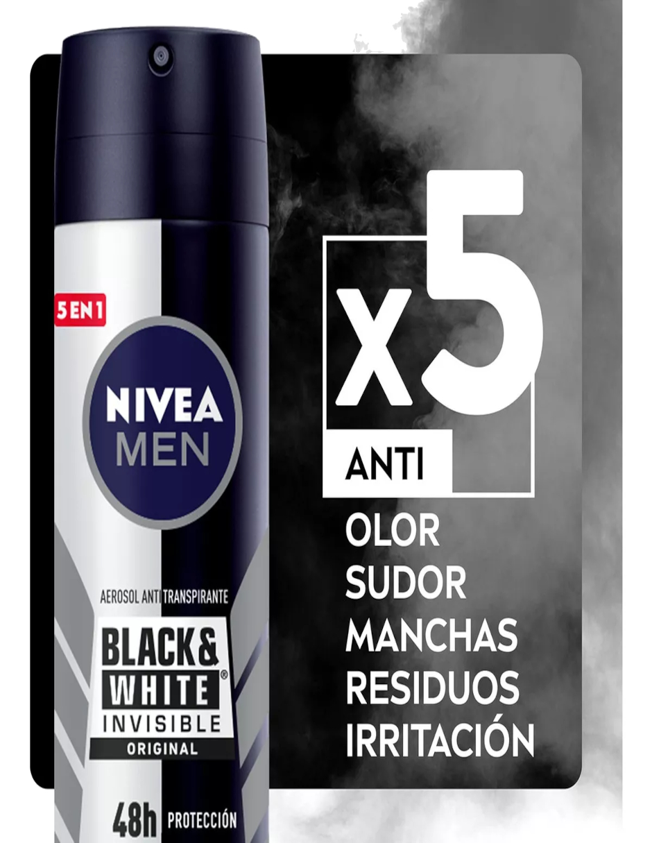 Foto 5 pulgar | Desodorante Nivea Men Black & White Invisible Power Original Antimanchas + Termo De Agua De Regalo Güish
