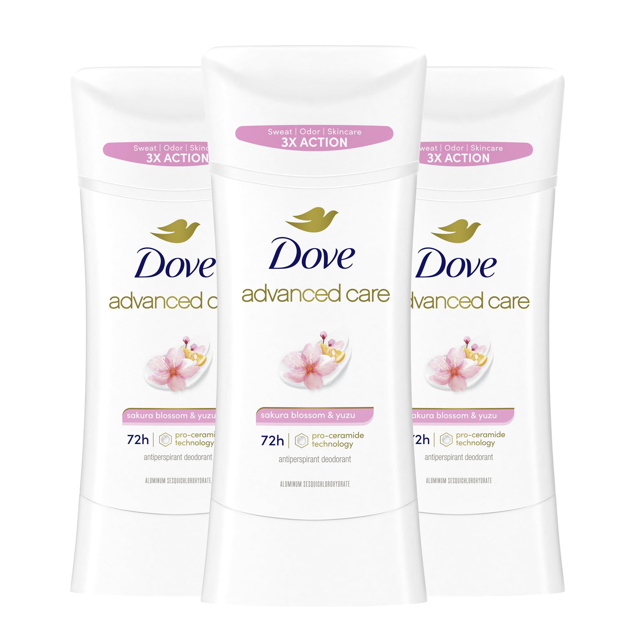 Desodorante Antitranspirante Dove Advanced Care Sakura 3 Piezas-Venta Internacional
