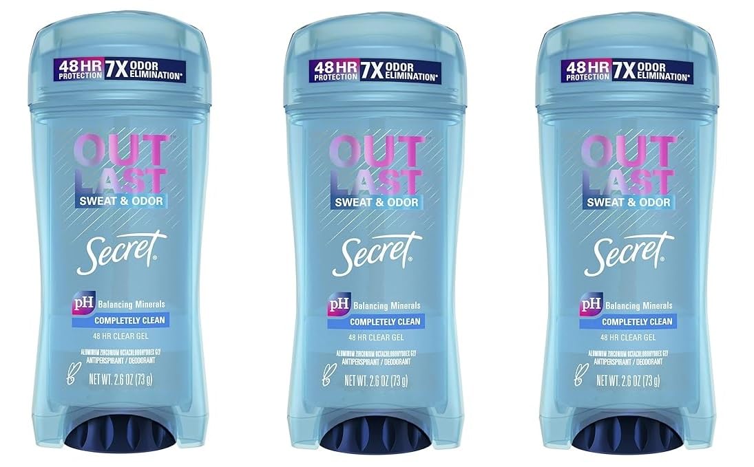 Desodorante Secret Outlast Gel Transparente 3 Piezas - Venta Internacional