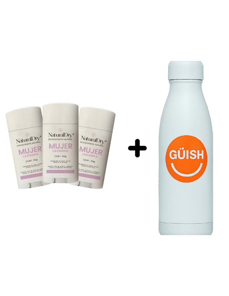 Desodorante Naturaldry En Barra Natural + Gratis Termo Güish De Regalo