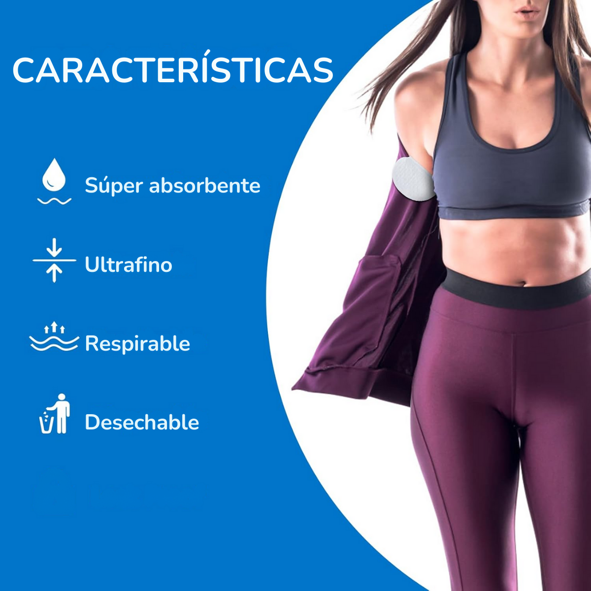 Foto 4 pulgar | 100 Parches Para Exceso De Sudor Algodón Elimina Mal Olor