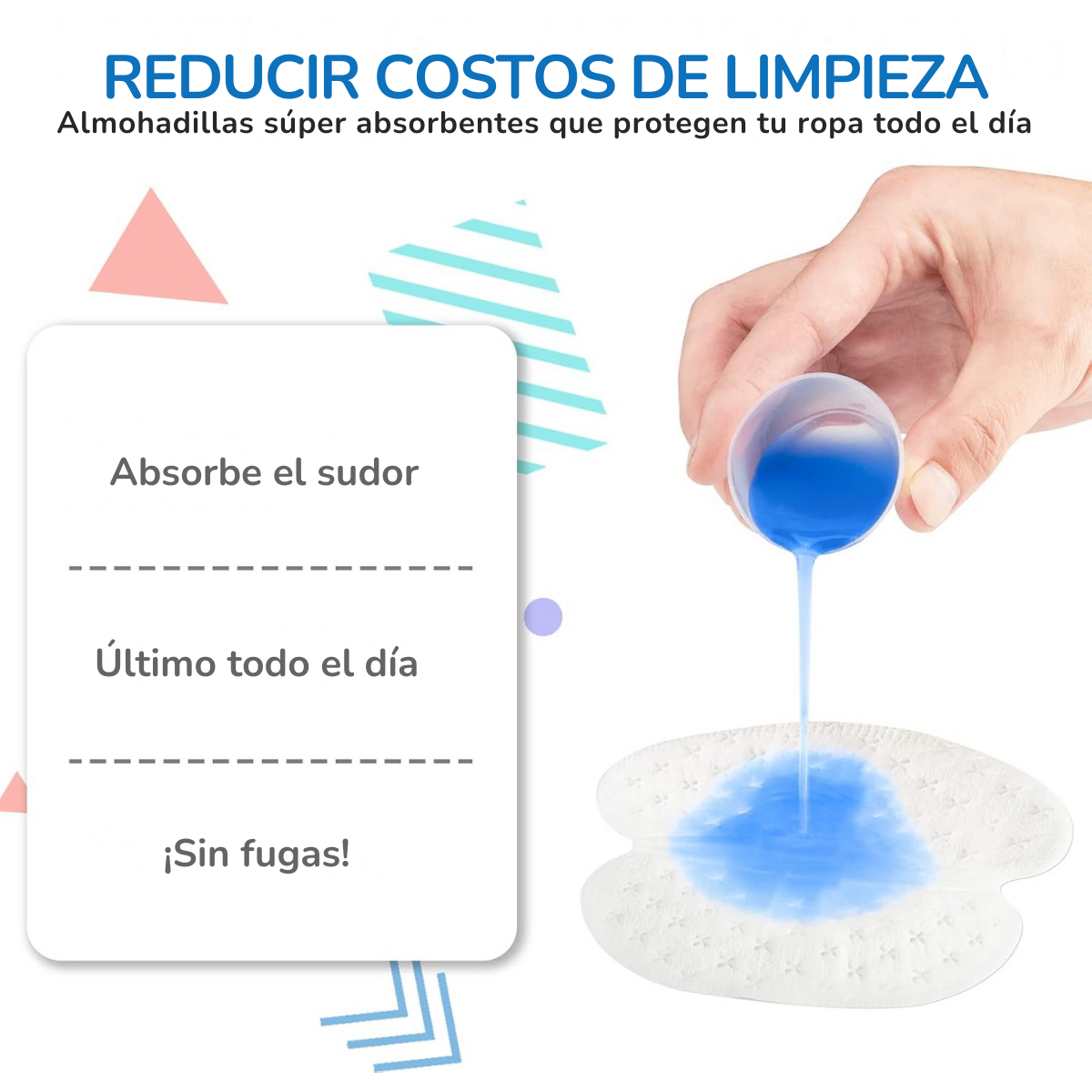 Foto 5 pulgar | 100 Parches Para Exceso De Sudor Algodón Elimina Mal Olor