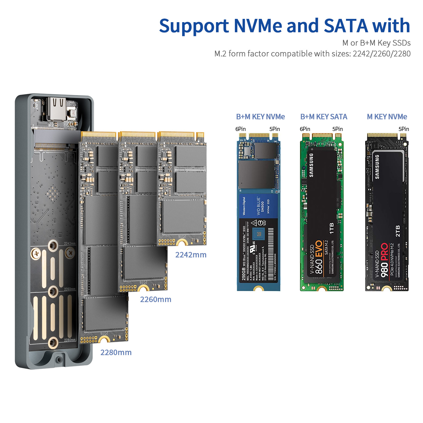 Foto 6 pulgar | Venta Internacional - Funda Ssd Unionsine Dual Protocol M2 Nvme/ngff Sata De 10 Gbps