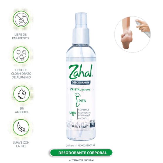 Foto 2 | Set de 2 Desodorantes Spray para Pies Zahal 240 ml