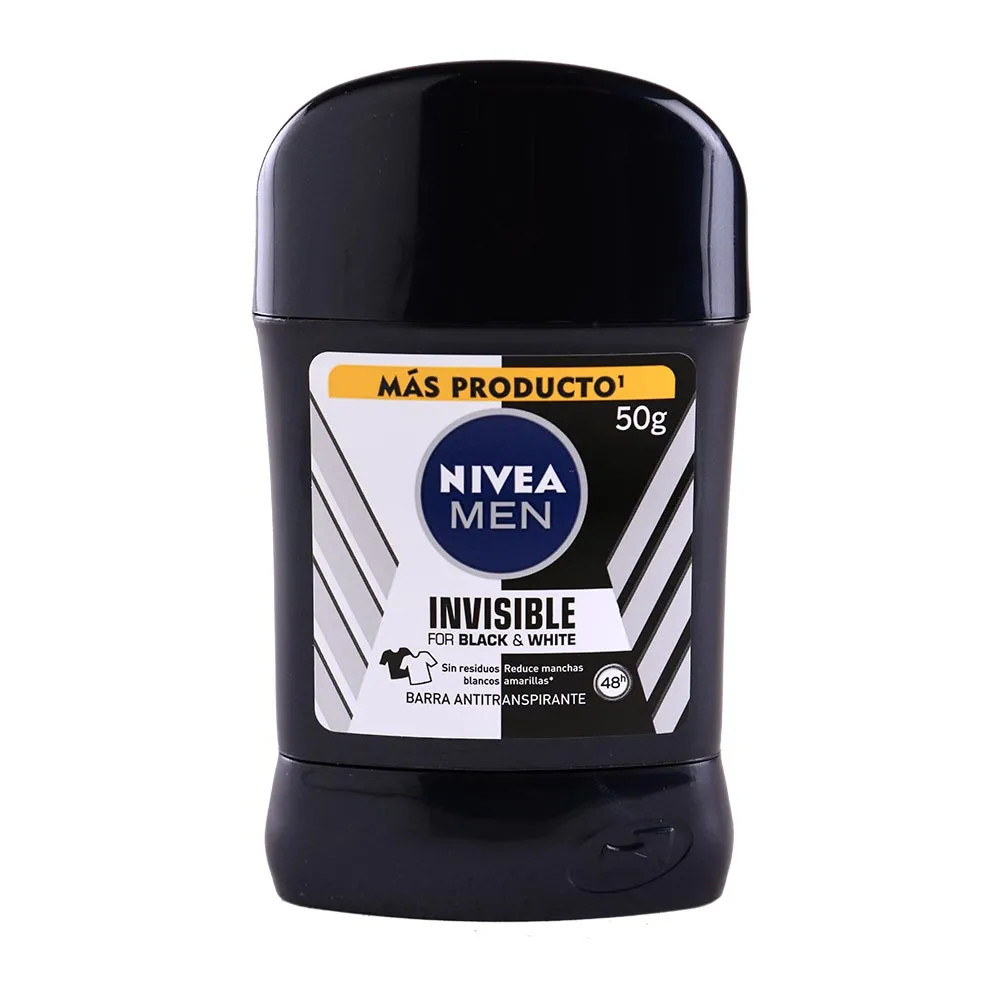 Foto 2 pulgar | Desodorante Para Caballero Nivea Men Black And White Invisible 48h Barra 50g