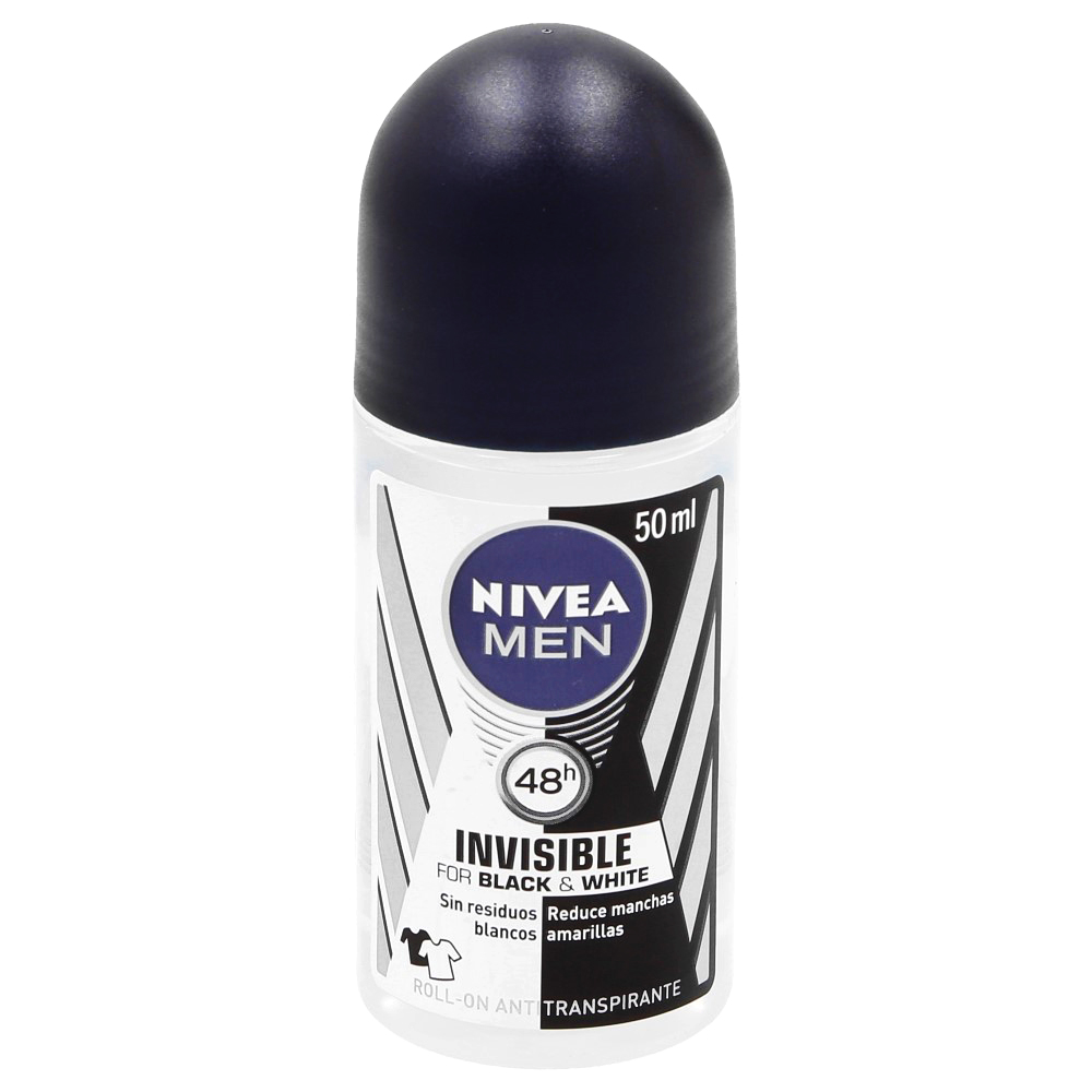 Foto 2 pulgar | Nivea Men Invisible 48h Black And White Antitraspirante En Roll On 50 ml