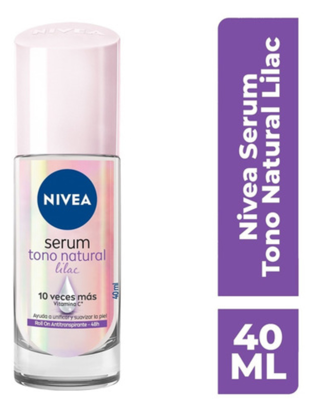 Foto 3 pulgar | Antitranspirante en Roll On Nivea Serum Extra Aclarante Lilac 40 ml