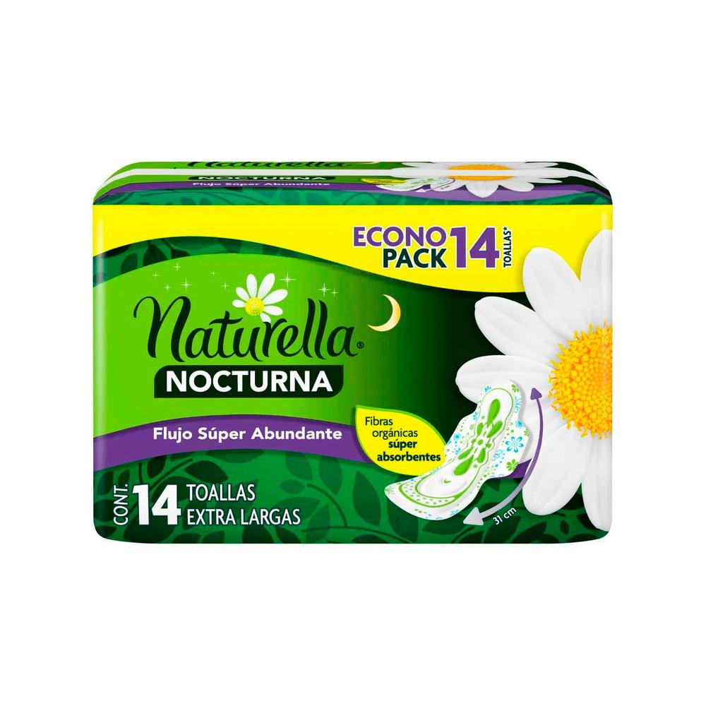 Foto 1 | Toallas Femeninas Naturella Nocturna con Alas 14 Piezas