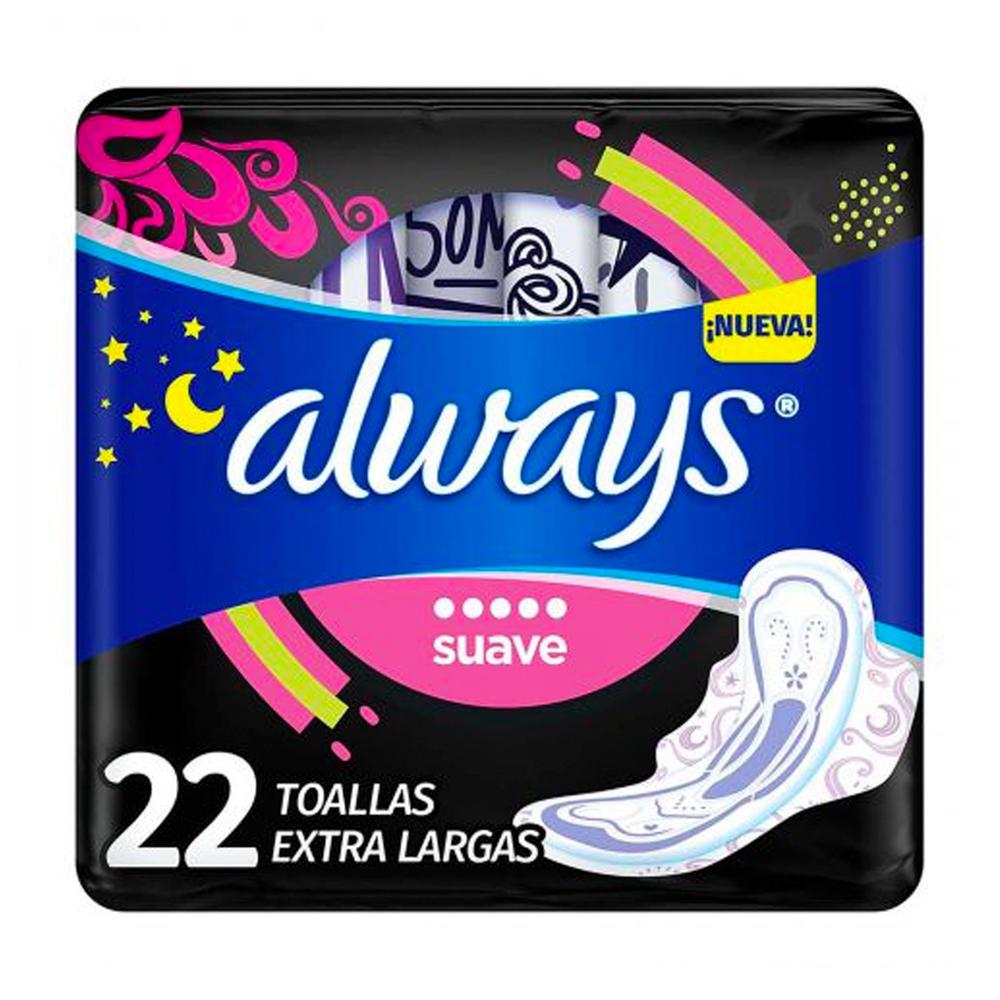 Foto 2 pulgar | Toallas Femeninas Always Nocturna Suave Xl 22 Piezas