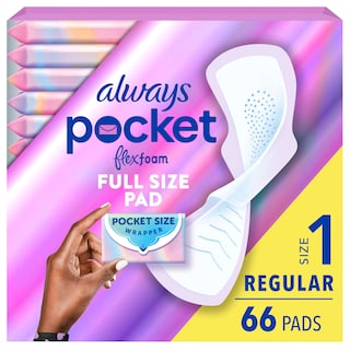 Foto 1 | Toallas Femeninas Always Pocket Flexfoam Regular 66 Unidades - Venta Internacional