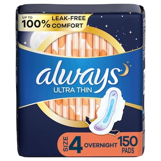 Foto 1 | Almohadillas Femeninas Always Ultra Thin Talla 4 Overnight X150 - Venta Internacional.