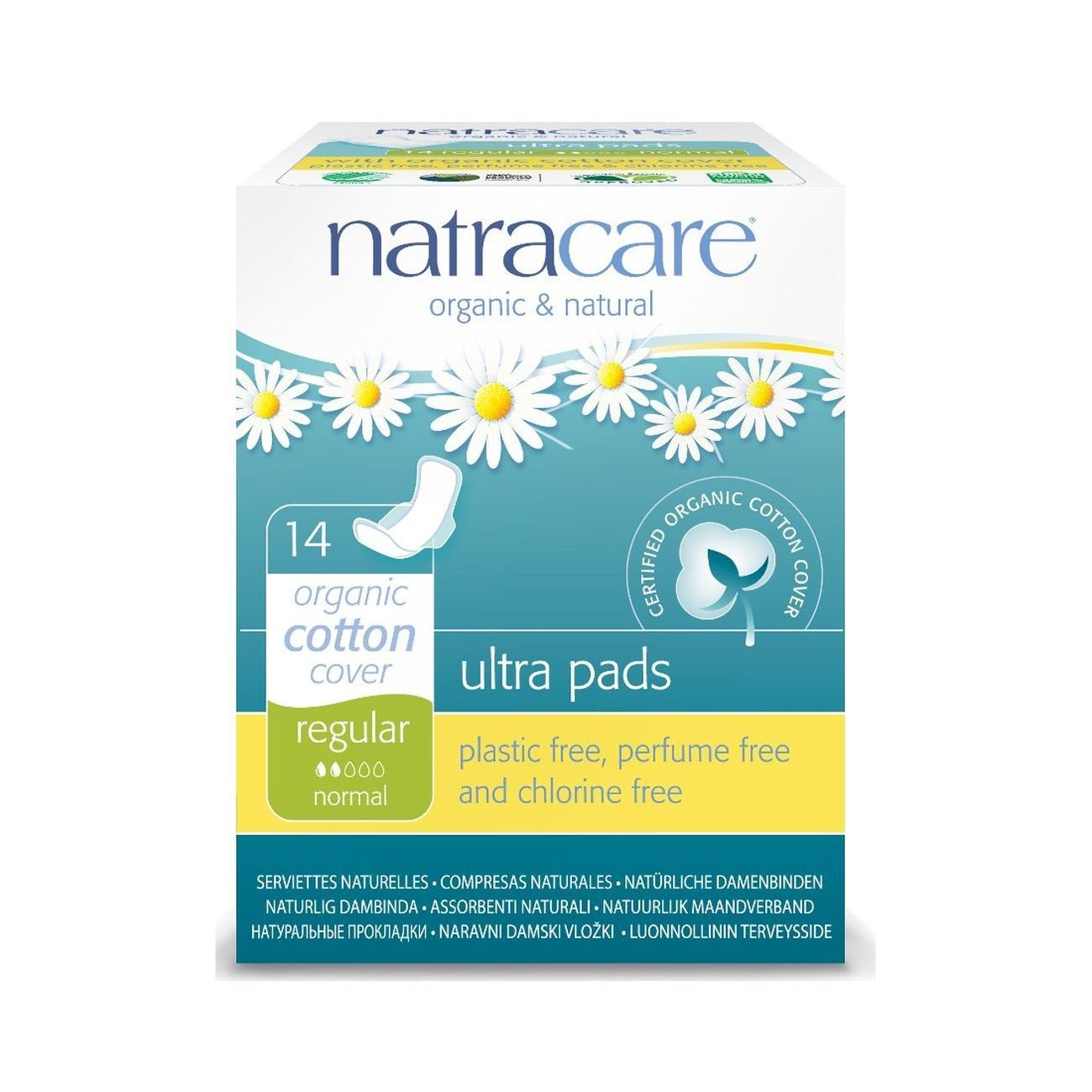 Almohadillas Femeninas Natracare De Algodón Natural Ultraregular, 14 Unidades - Venta Internacional.