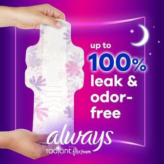 Foto 3 | Almohadillas Sanitarias Always Radiant Flexfoam Talla 5 Overnight 18 Unidades - Venta Internacional.