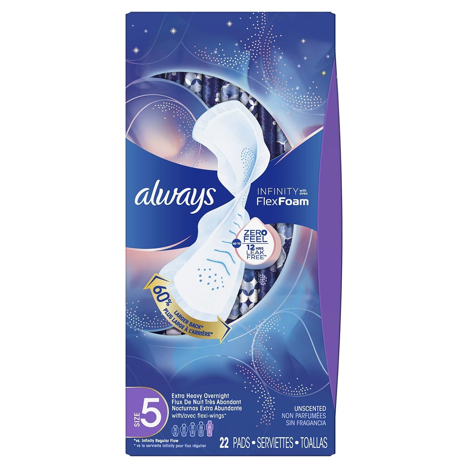 Almohadillas Sanitarias Always Infinity Flexfoam Talla 5 22 Unidades - Venta Internacional.