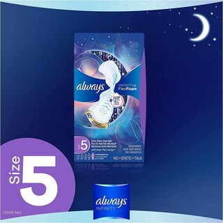 Foto 2 | Almohadillas Sanitarias Always Infinity Flexfoam Talla 5 22 Unidades - Venta Internacional.