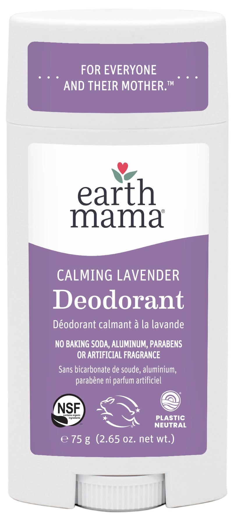 Desodorante Earth Mama Calming Lavender 78 Ml Para Piel Sensible - Venta Internacional.