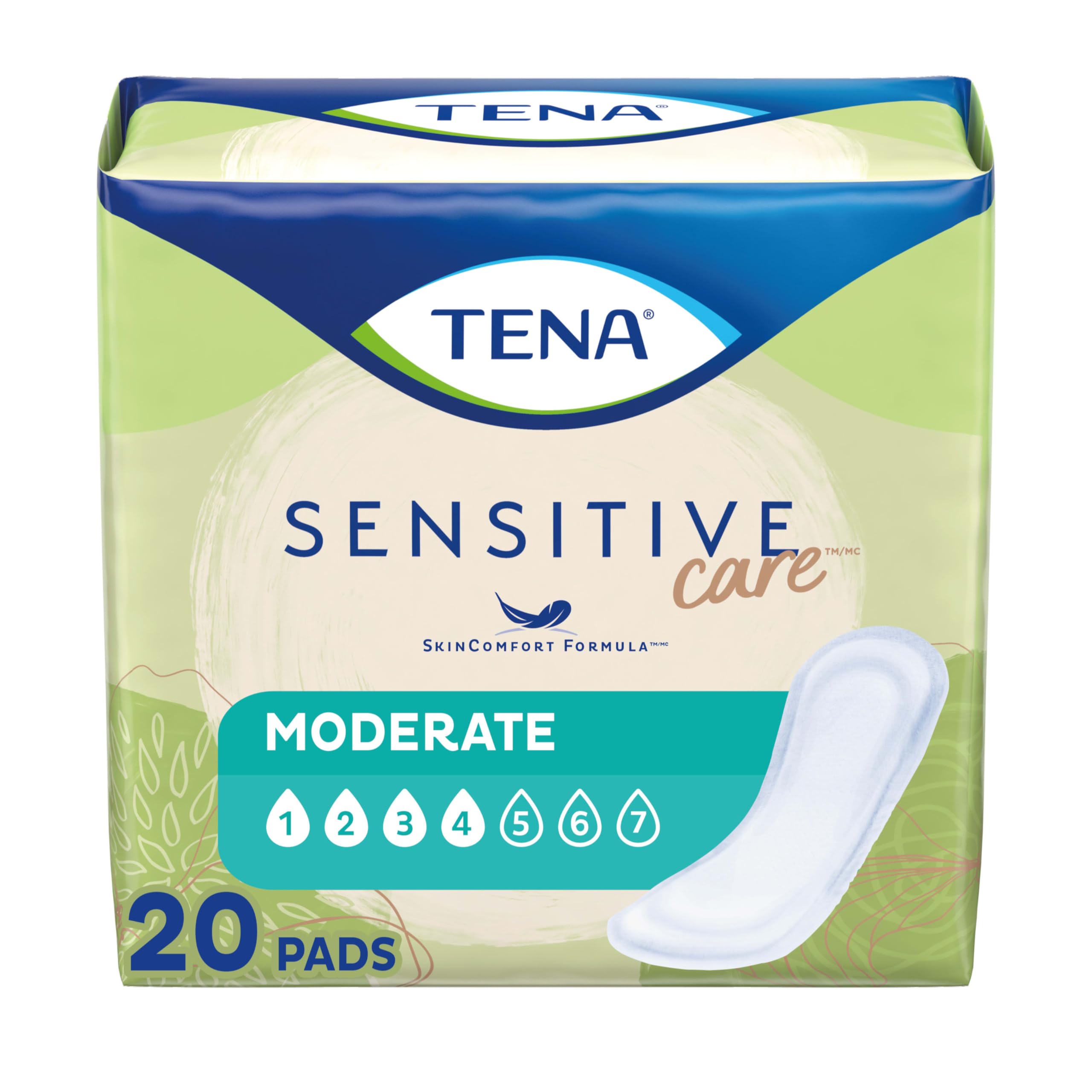 Foto 2 pulgar | Almohadilla Para Incontinencia Tena Sensitive Care Moderate 20 Unidades - Venta Internacional.