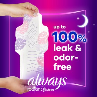 Foto 3 | Toallas Sanitarias Always Radiant, Tamaño 4 Para Toda La Noche, 20 Unidades - Venta Internacional.