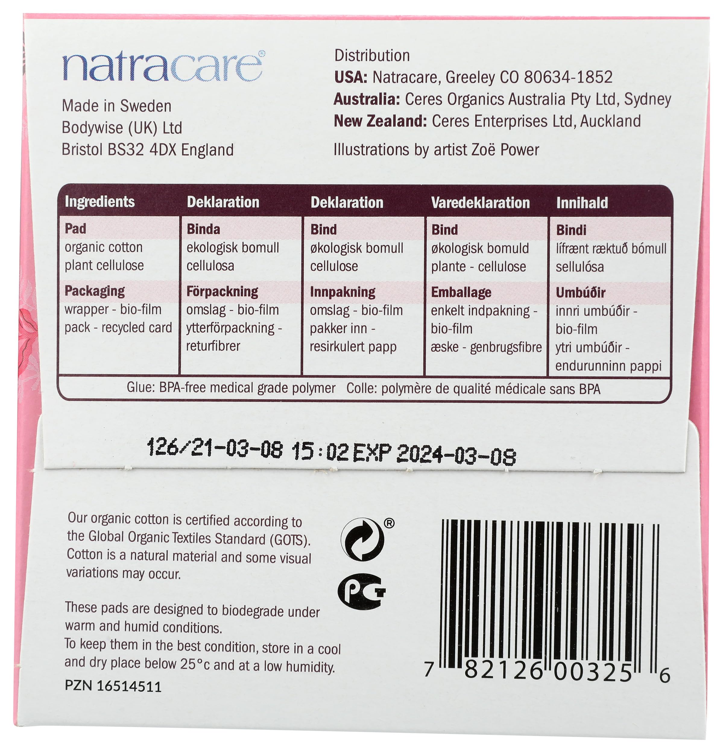 Foto 8 pulgar | Almohadillas Sanitarias Natracare Ultra Extra Regular, 12 Almohadillas - Venta Internacional.