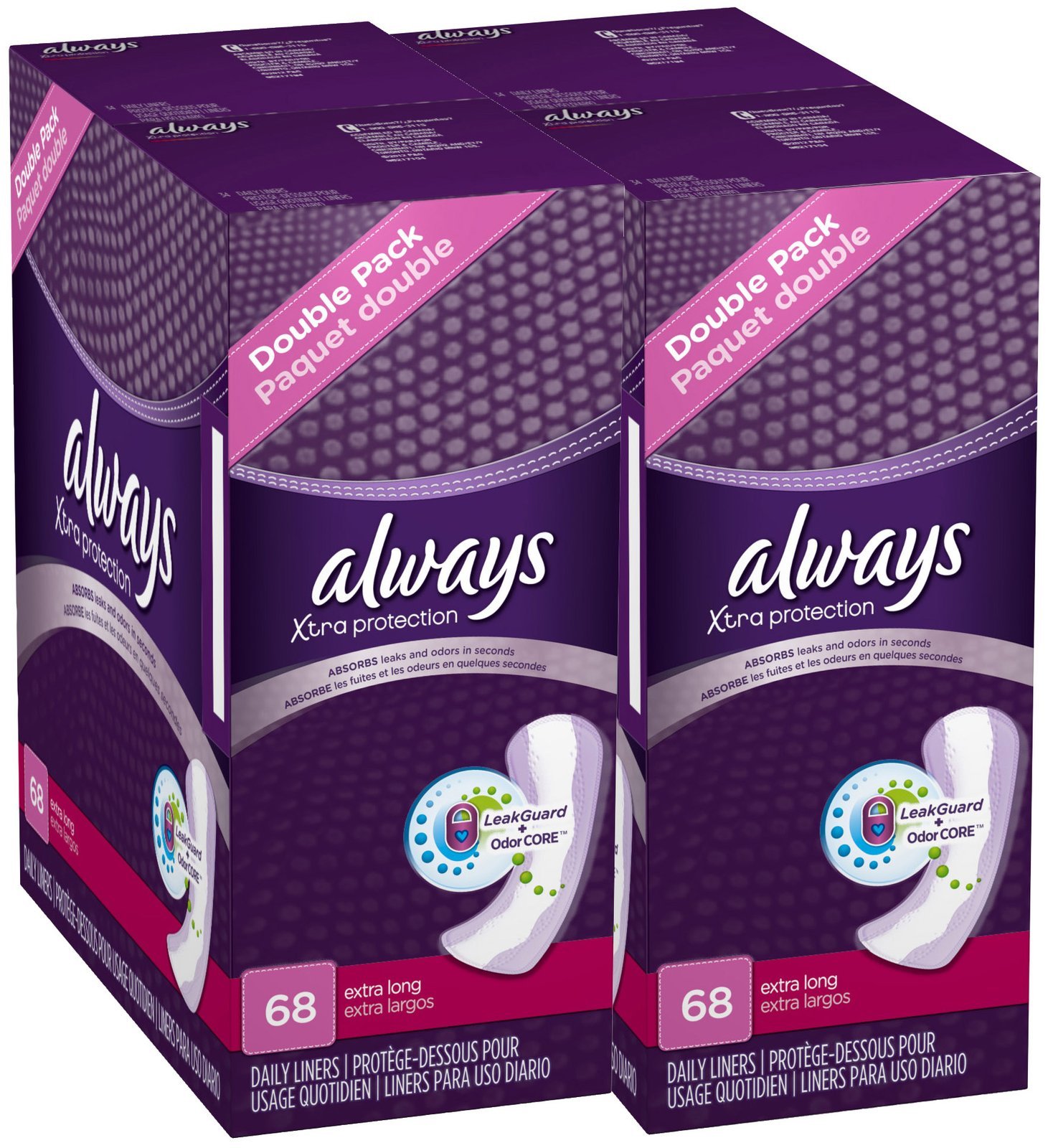 Foto 2 pulgar | Daily Liners Always Xtra Protection Extra Long 68 Unidades - Venta Internacional.