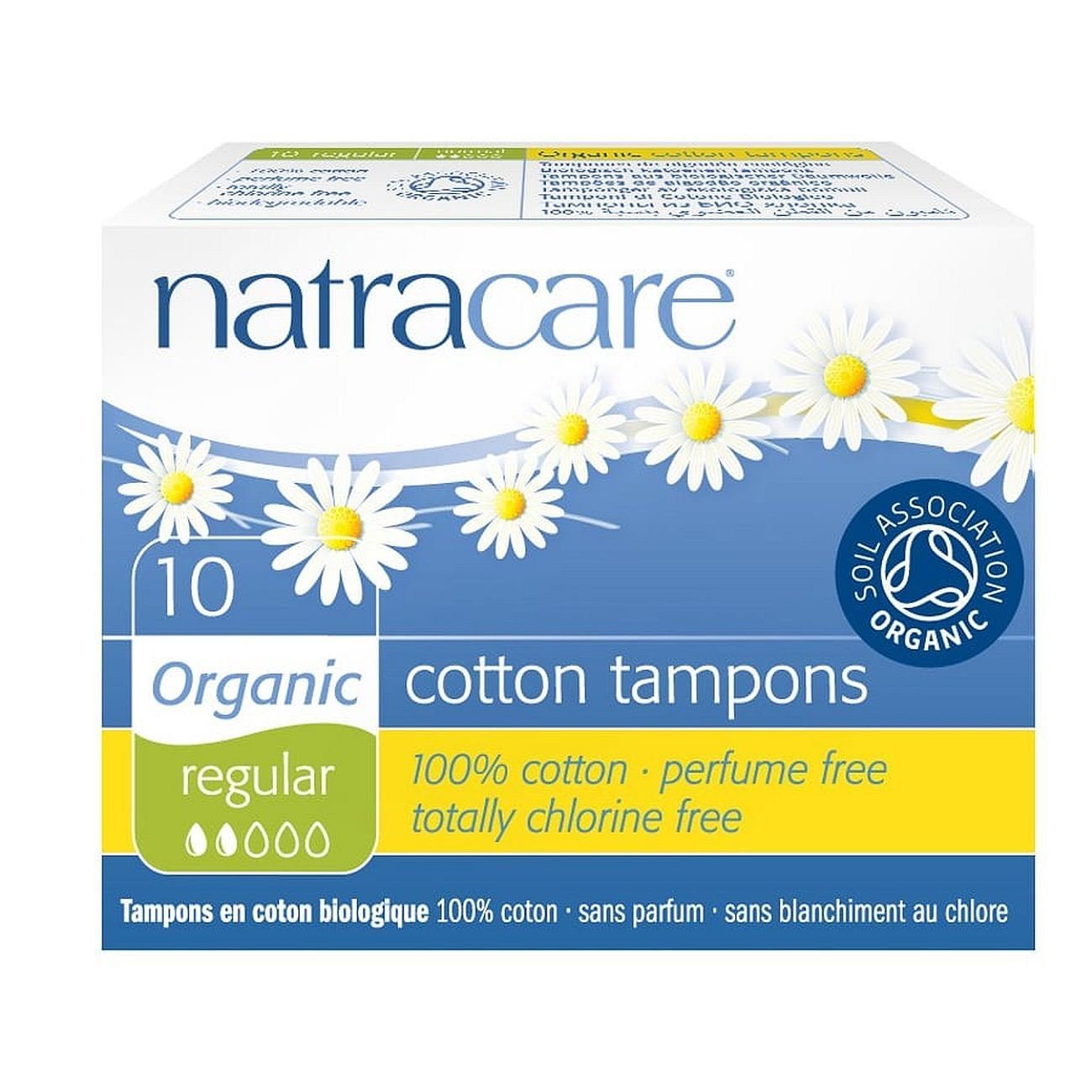 Tampones Natracare Sin Aplicador, 100% Algodón Orgánico, Regular - Venta Internacional.