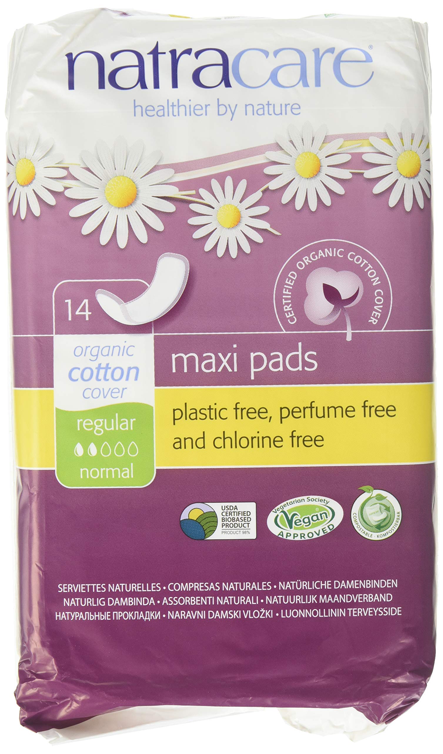 Pads Natracare Regular 42 Almohadillas En Total 14 Almohadillas 3 Cajas - Venta Internacional.