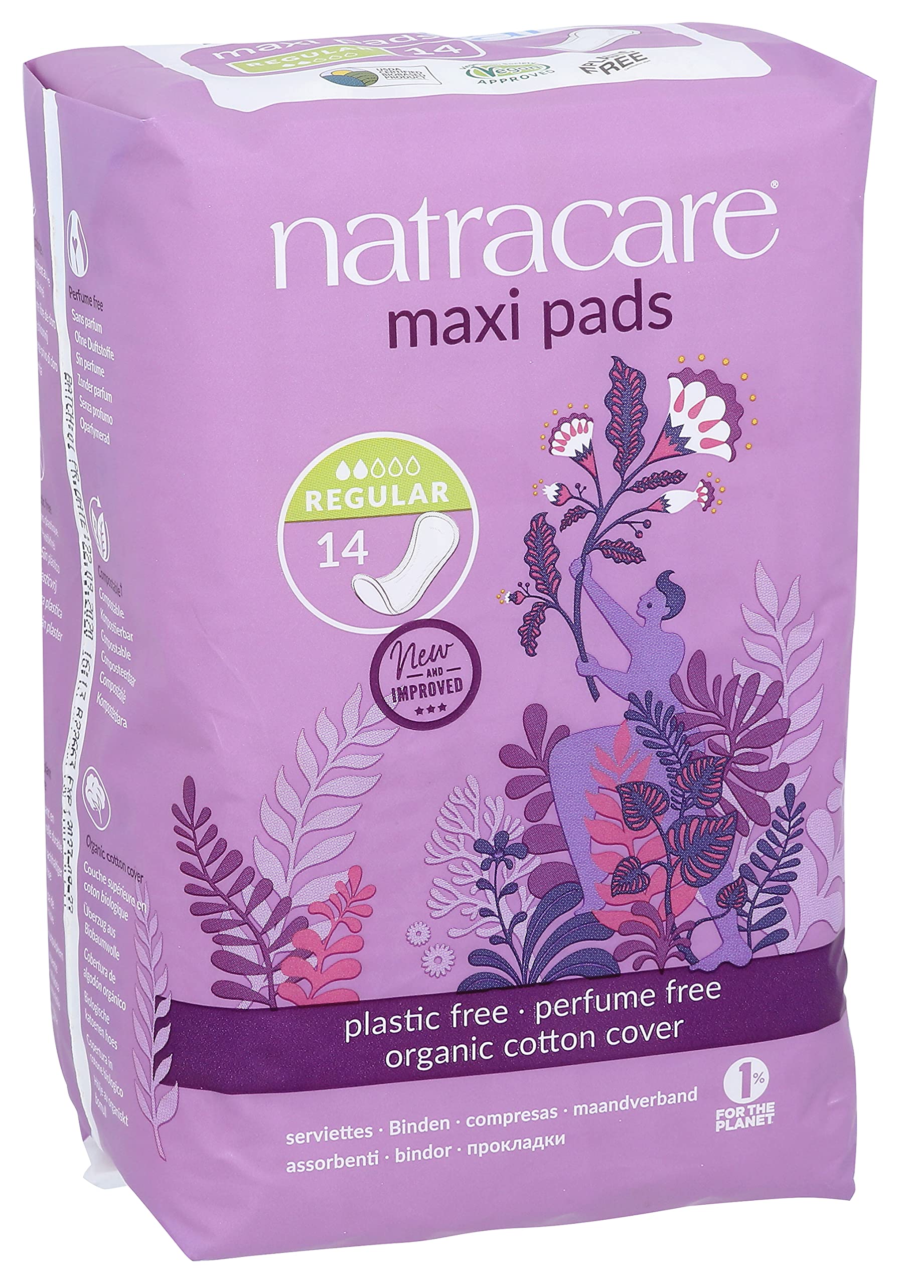 Foto 3 pulgar | Almohadillas Maxi Pads Natracare  Estilo Tradicional Natural  Estándar  14 Almohadillas - Venta Internacional.