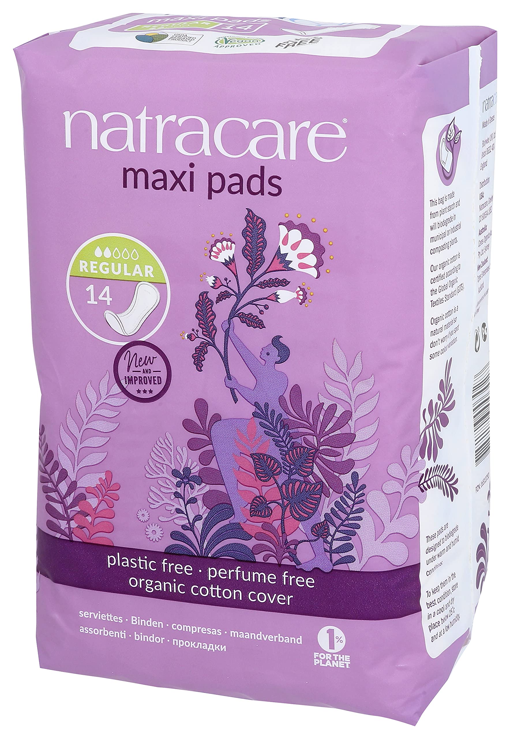 Foto 5 pulgar | Almohadillas Maxi Pads Natracare  Estilo Tradicional Natural  Estándar  14 Almohadillas - Venta Internacional.