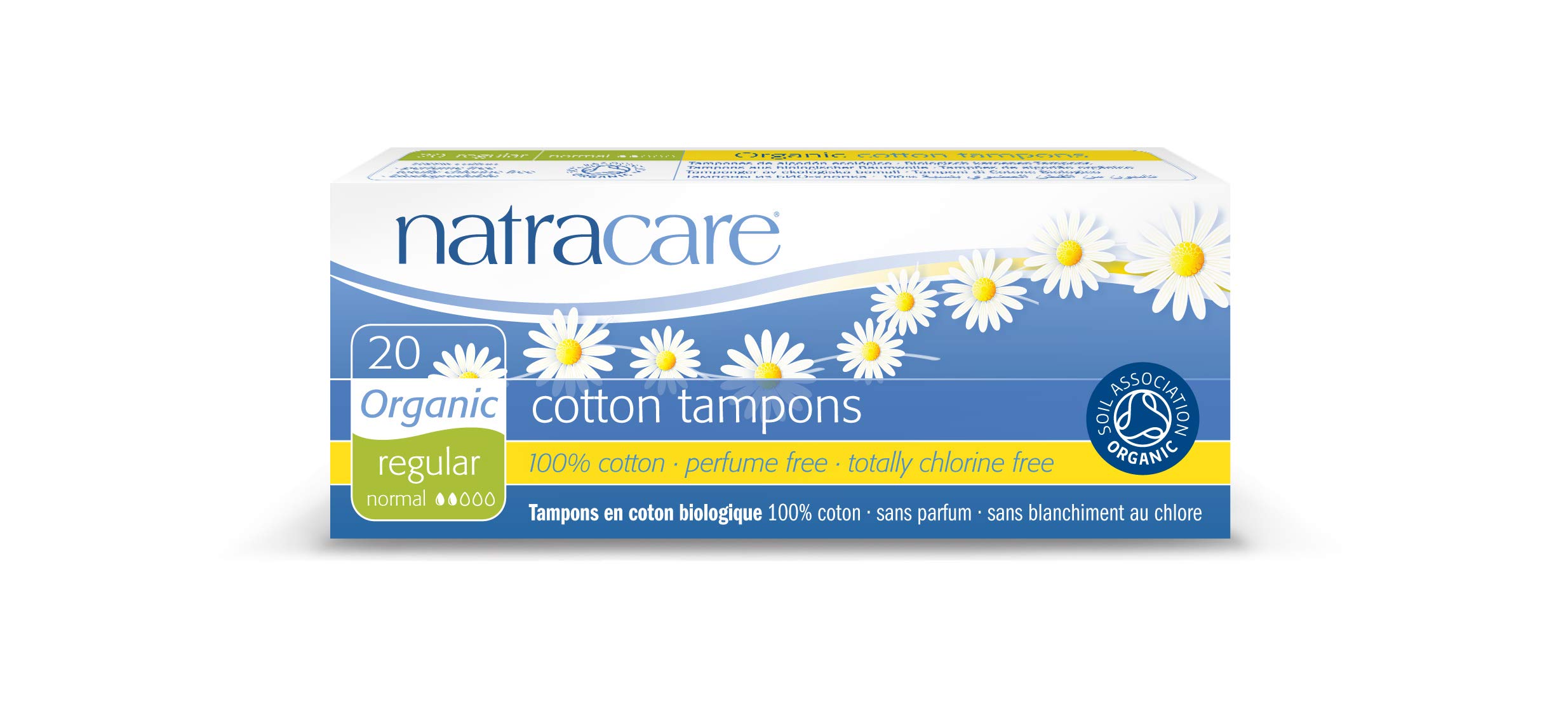 Tampones Natracare Sin Aplicador  100% Algodón Orgánico  Regular - Venta Internacional.