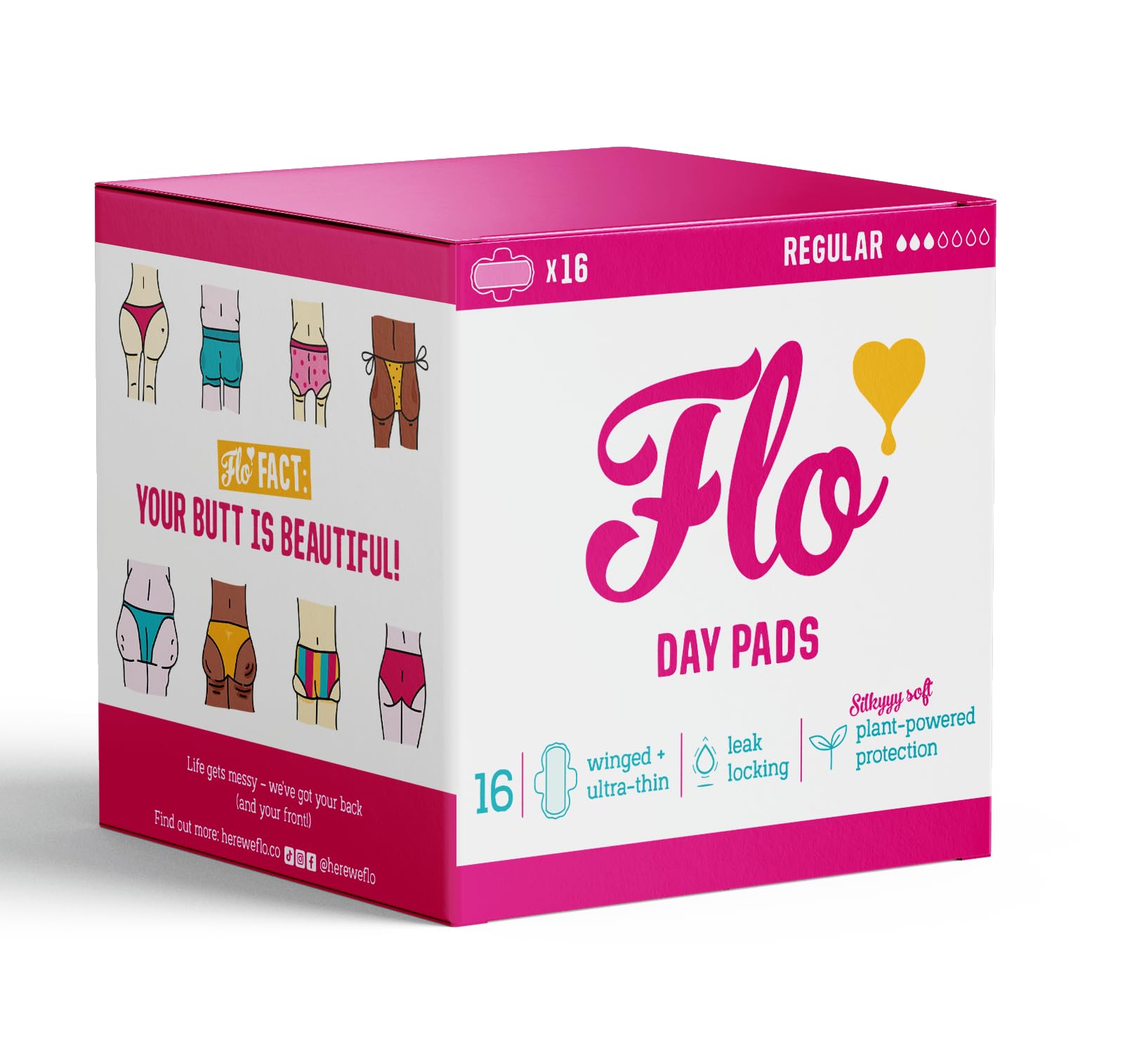 Almohadillas Menstruales Flo Bamboo Day Con Alas Superabsorbentes  16 Almohadillas - Venta Internacional.